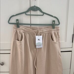 Drawstring Barrel Leg Pants XL Sand